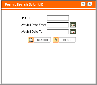 Permit Search By Unit ID page
