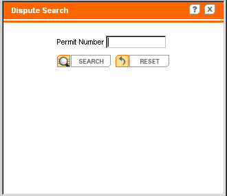 Dispute Search page