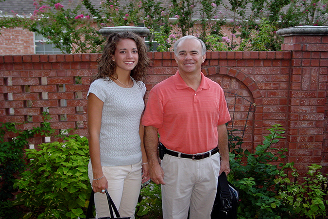 Cari Elstad and her dad Craig Elstad on her first day of work in 2006.