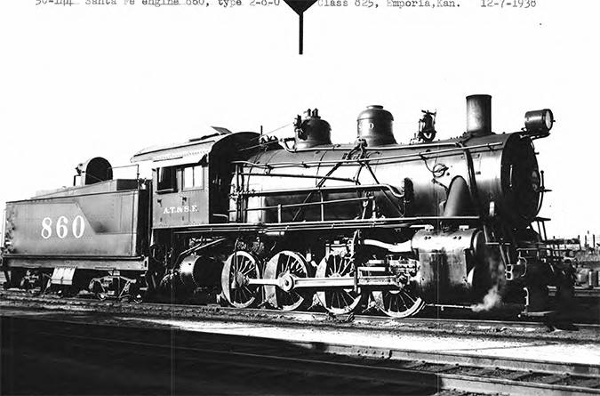 Santa Fe locomotive in Emporia, circa 1930s Santa Fe locomotive in Emporia, circa 1930s