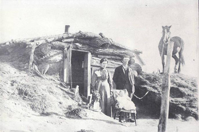 Family at a claim from the Land Run of 1893. Courtesy of Oklahoma Historical Society