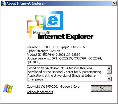 About Internet Explorer