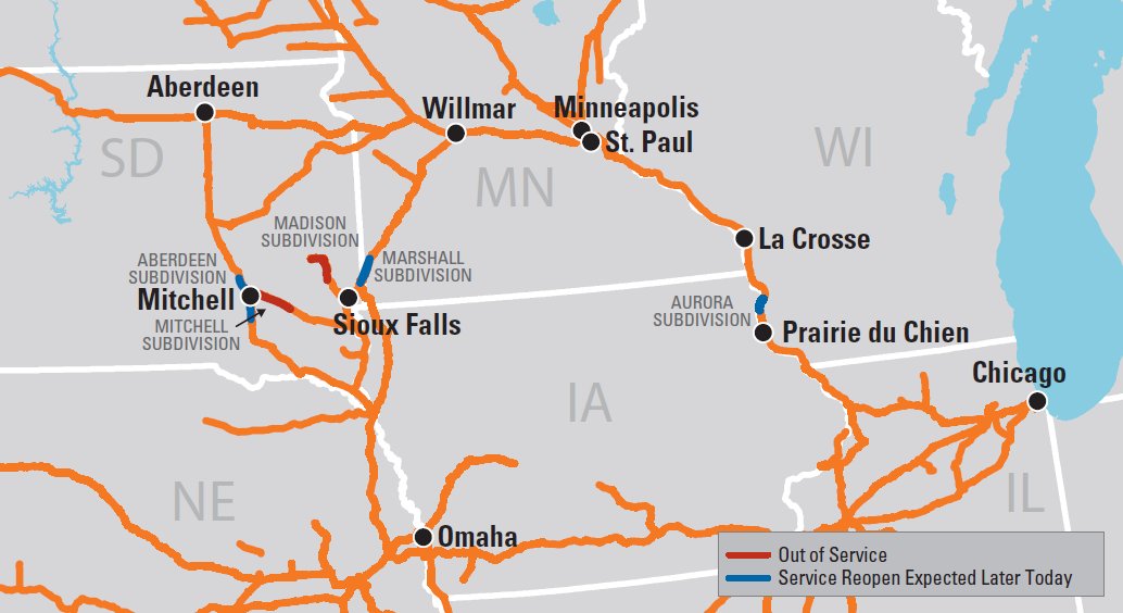 Flooding Impacting Operations in Portions of South Dakota, Minnesota