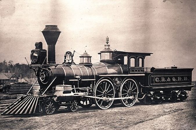 CB&Q locomotive circa 1850s. Photo credit: DeGolyer Library, Southern Methodist University