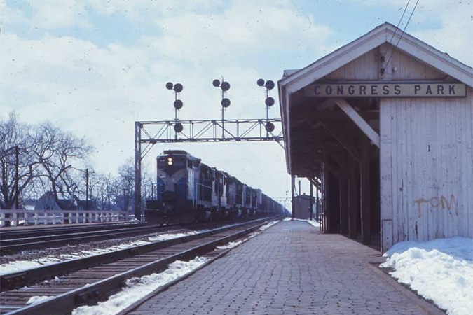 The Congress Park station near the Hernandez family home, circa 1960s.
