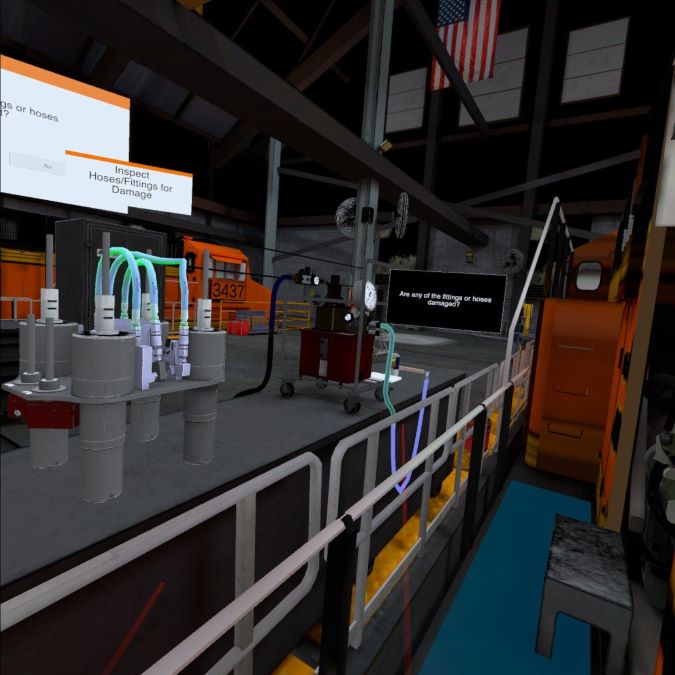A view of part of the virtual mechanical shop environment
