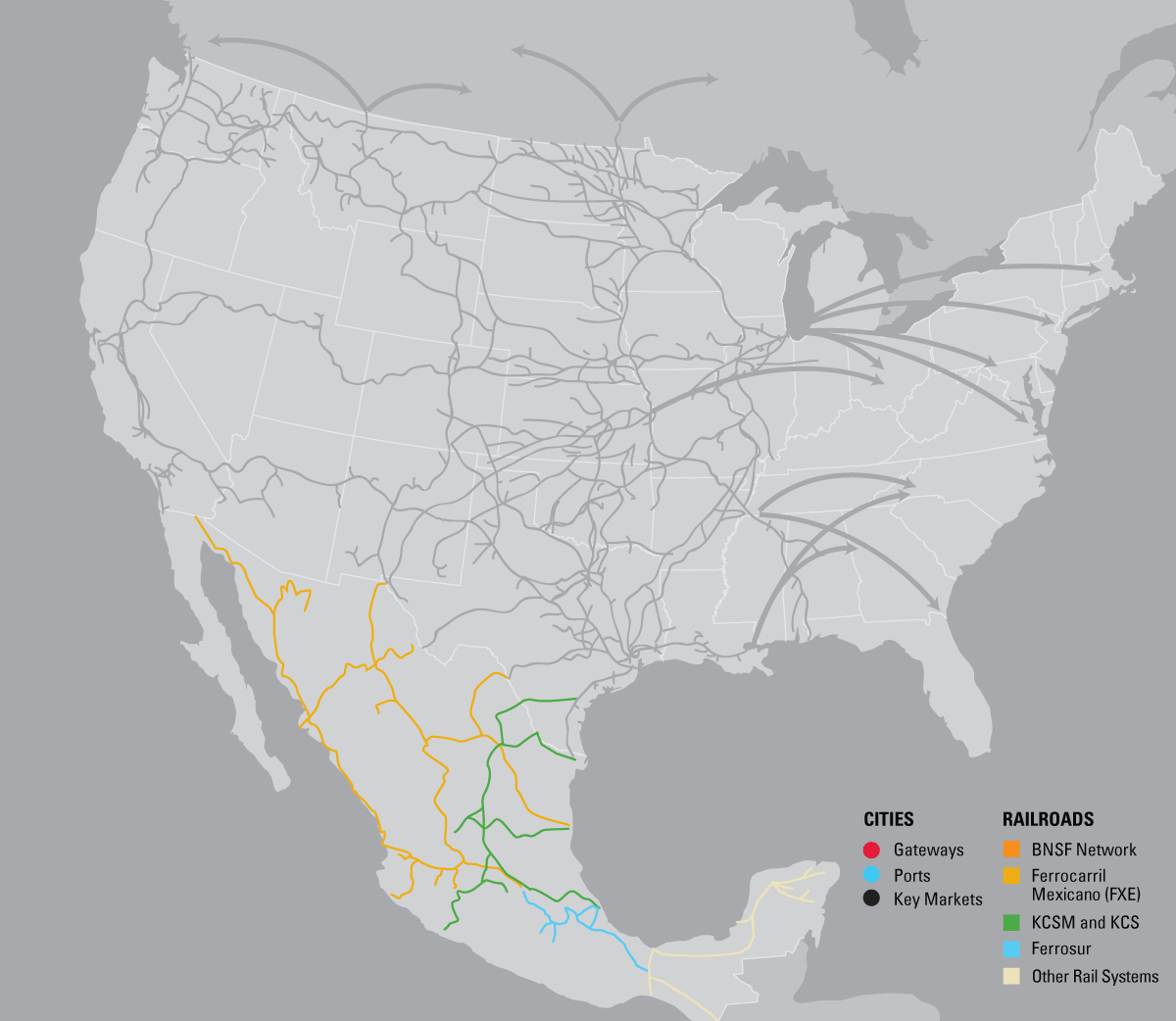 BNSF Mexico Interactive Network Map